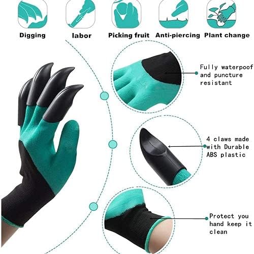 Image of Garden Art Multipurpose Gloves| Cut-Resistant Gloves, Rubber Coated, Comfortable For Wood Working, Construction Work, Electric Welding and Other Activites (With 2 Hand Claws)