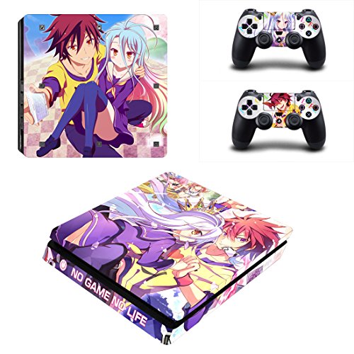 Vanknight PS4 Slim Console Dualshock Controllers Skin Set Vinyl Decal Sticker for Playstation 4 Slim Console