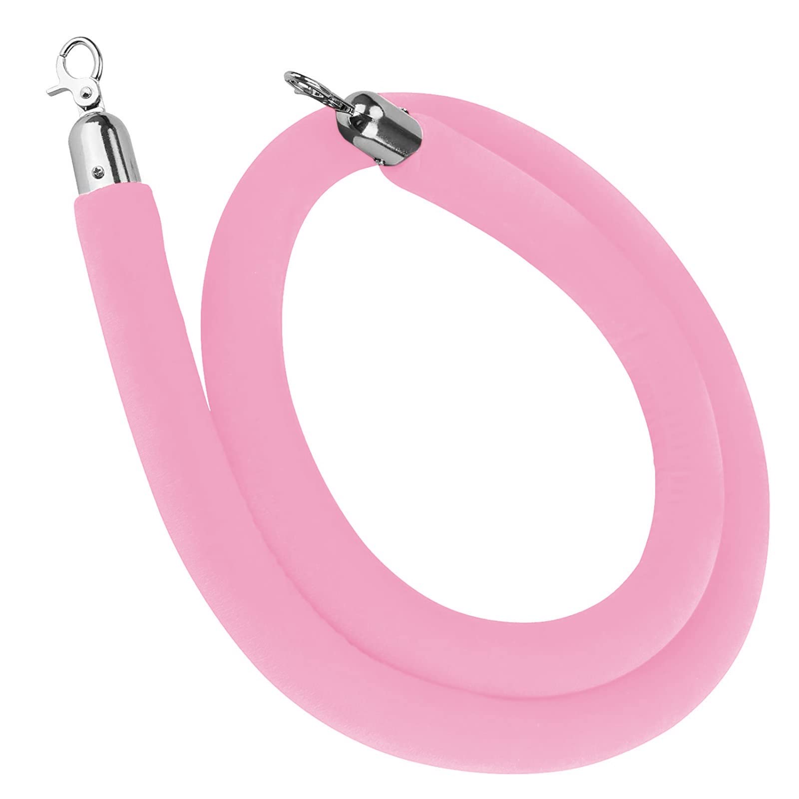 Barrière en corde de velours rose 90cm pour guidage de visiteurs et délimitation d'événements