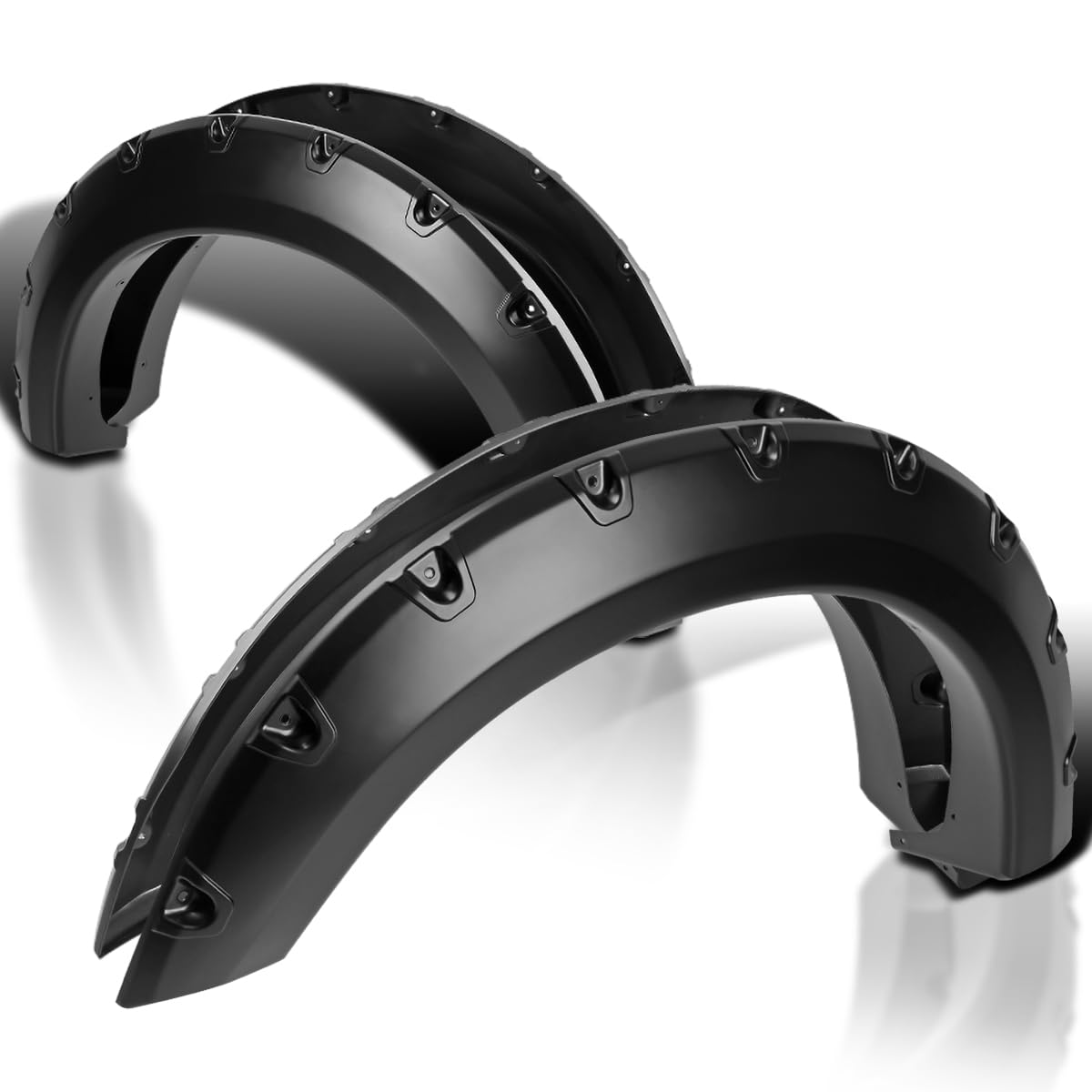 Spec-D Tuning 4PC Front + Rear Smooth Paintable Pocket Rivet Style Fender Flares Compatible with 2004-2008 Ford F150 Styleside