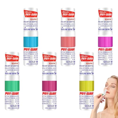 Nasal-Inhalator 6 Stuck Riechstift Traditioneller Thai Inhalierstift für verstopfte oder laufende Nase befreit die Atmungsstimmen 100% natürlich
