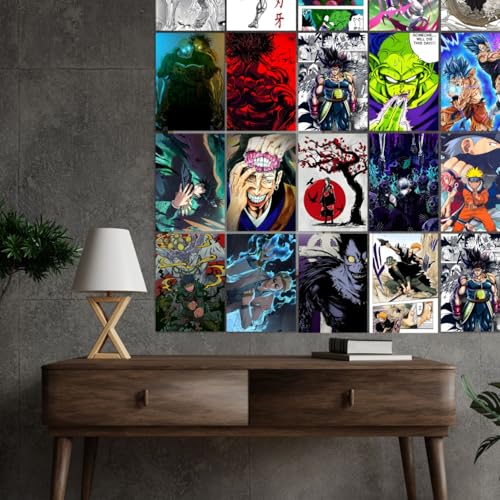 Image of Paper Anime Posters, Set of 10 Mix Anime posters for wall, Self Adhesive, A4 Size |Anime Posters For Gaming Room, Various Anime characters