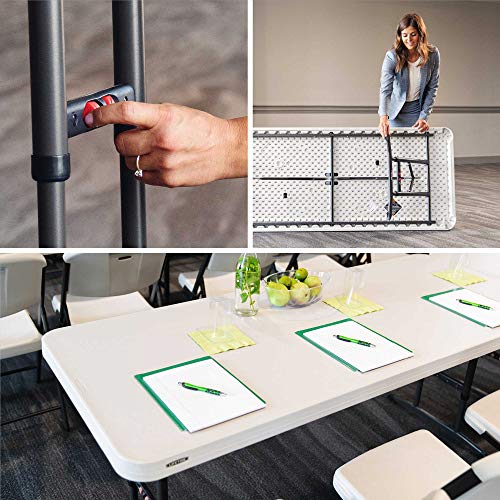 Lifetime 80565 Adjustable Height Folding Utility Table, 6-foot, Almond