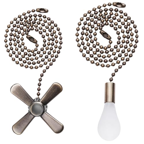 SmoTecQ Ultra Long Ceiling Fan Pull Chain Extender, Embedded with Decorative Frosted Glass Bulb and...