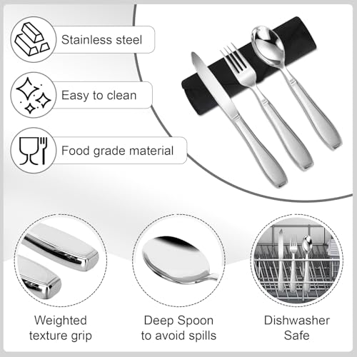 Weighted Utensils for Hand Tremors and Parkinson's Patients-Adaptive Utensils-3 Piece Set Weighted Silverware for Elderly, Arthritis, Weak Hand Grip.Gifts for Parkinsons Patients - Image 4