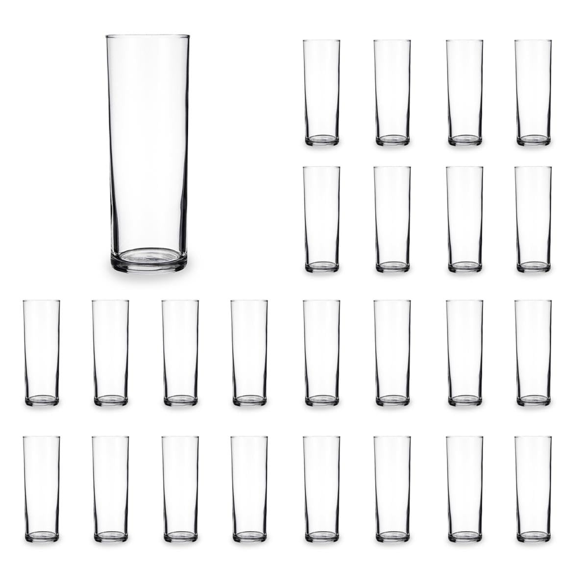 Lot de 24 verres en verre résistant Tube 30 CL ARC 60 x 165