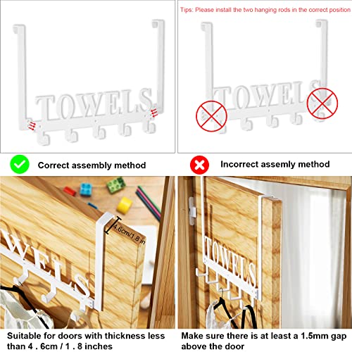 Joyoldelf Over Door Hooks Hanger, Door Hooks Without Drilling, Door Hanger for Hanging Coats Towels, Hats, Clothes - Image 4