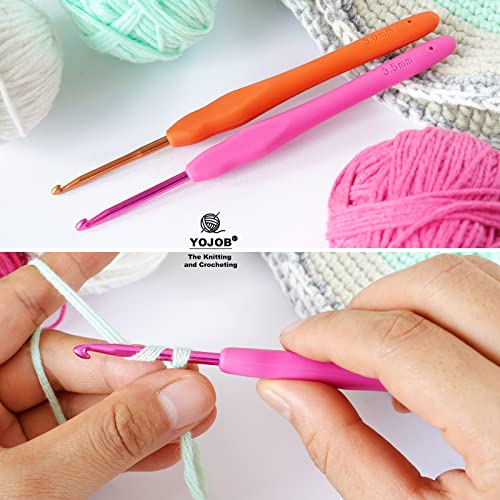 Image of YOJOB 2Pack Size D / 3mm, E / 3.5mm Crochet Hooks, Super Smooth & Ergonomic for Beginner and Advanced (3.0mm, 3.5mm)