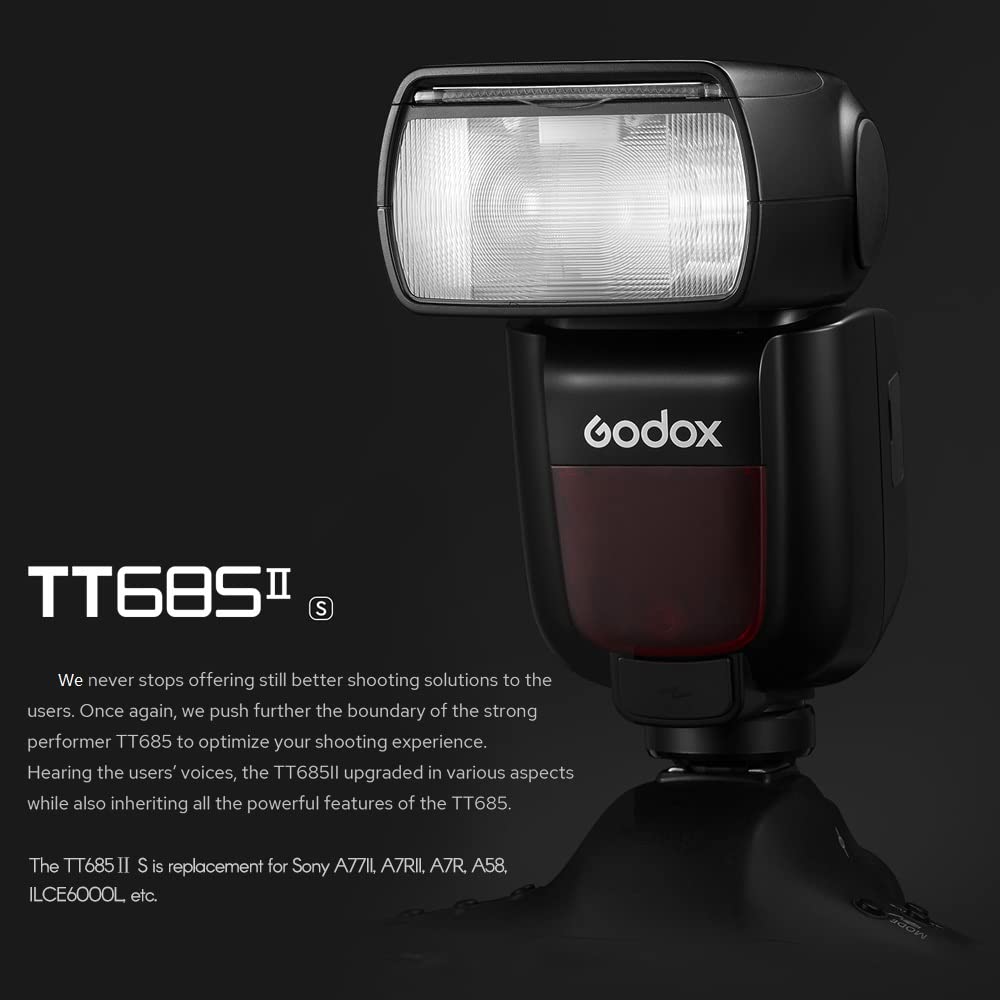 Godox Thinklite TT685IIS TTL On-Camera Speedlight 2.4G Wirelss X System Flash GN60 High Speed 1/8000s di ricambio per fotocamere Sony A77II A7RII A7R A58 ILCE6000L