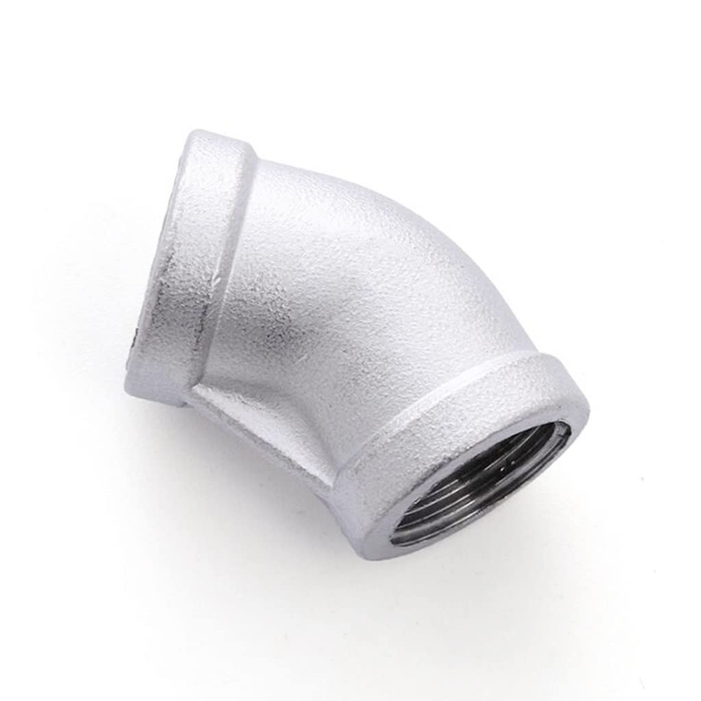 Lmrxofe Women's One Color 304 Stainless Steel 45 Degree Elbow Pipe Fitting - Dn25 Bsp Thread Connector For Plumbing Applications