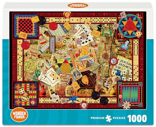 Wonder Forge Vintage Games 1000 Piece Jigsaw Puzzle for Adults - image 2