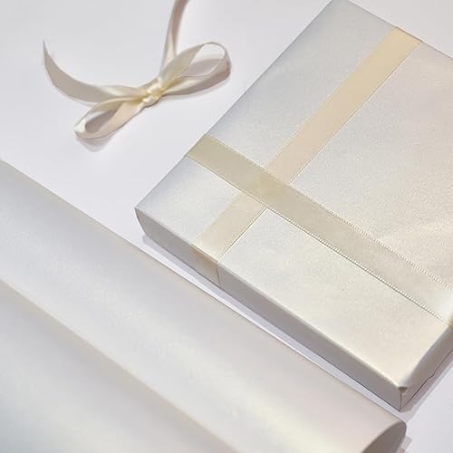 Miniatura 5 de Papel de regalo mate blanco roto, papel de brillo perlado de color sólido, papel de regalo de regalo, blanco roto perfecto para bodas, día de San