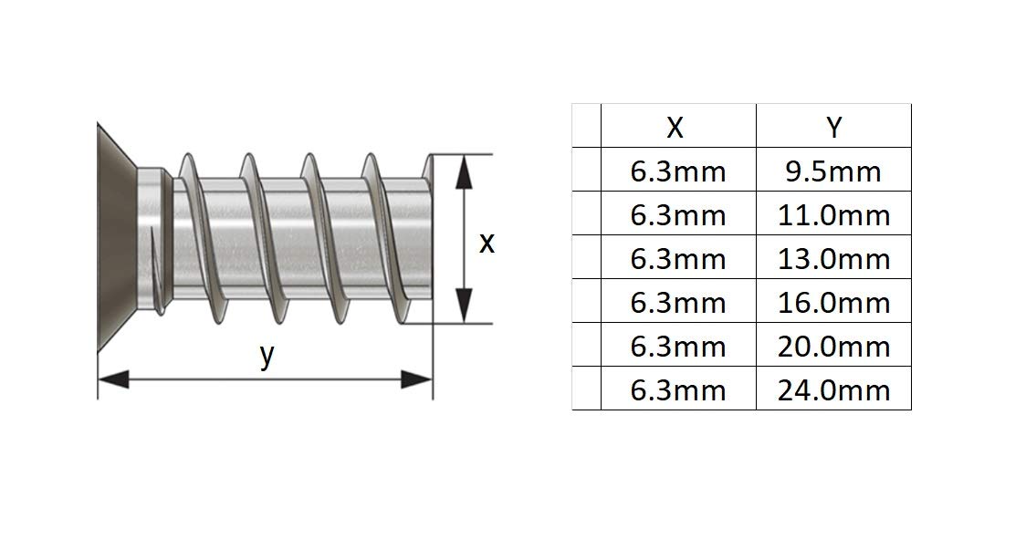 Euroschrauben 20X Viti Di Fissaggio VARIANTA 6,3 Mm Viti Per Mobili - Foto 12