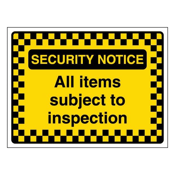 Panneau de sécurité autocollant V Safety inspection 600x450mm
