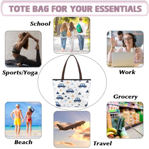 Sac fourre-tout avec fermeture éclair grand cabas anti-perte pour le shopping - 5