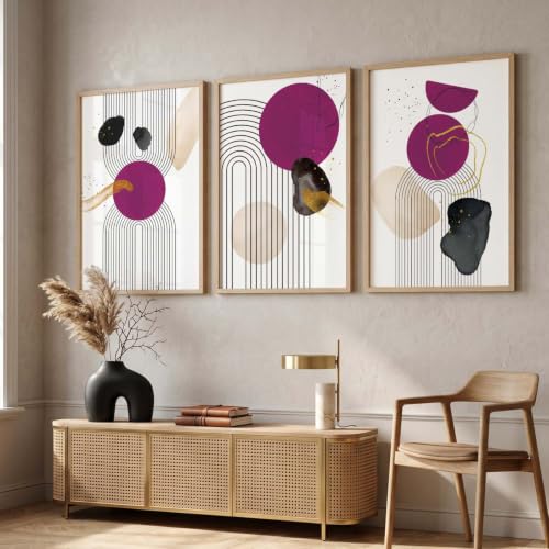 Image of kotart Painting for Wall Decoration - Modern Art Wall Decor Framed Painting for Living Room Bedroom - Framed Wall Posters /Paintings with Frame Set of 3 (Art 3, 10x13 inch)