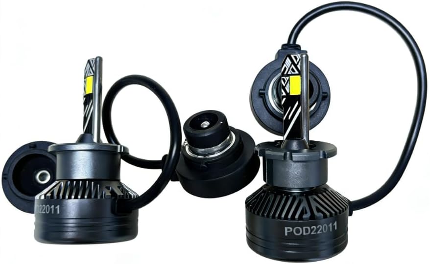 D2S Bulbs, 50,000LM 10X Brighter 6500K Pure White, 1:1 Plug-N-Play HID Bulb Replacement, 60000 Hour Lifespan, Plug and Play, IP68 Waterproof, Pack of 2