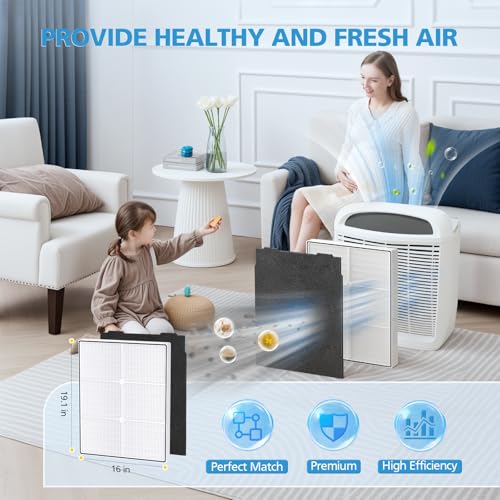 Image of AP510 & AP450 HEPA Replacement Filter Set Compatible with Whirlpool Whispure 1183054K 8171434K Fits AP450 AP510 AP51030K AP51030KB AP45030K WP500 WP1000 Air Purifier, 1 HEPA Filter + 4 Carbon Filters