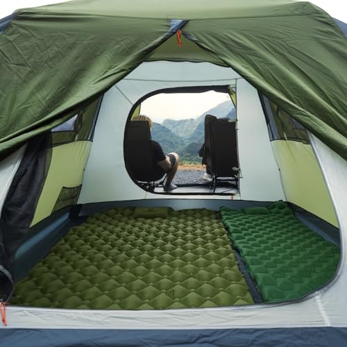 Image of Night Cat Cabin Tent with Vestibule: 3 Persons Pop Up Camping Tent Double Layers Easy Quick Setup Waterproof