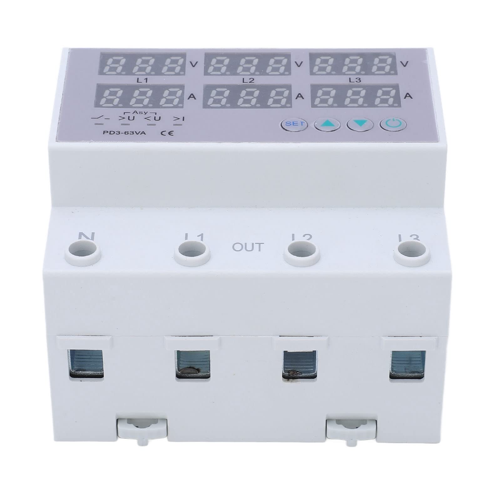 3 Fase 3P N Din rail Voltmeter Ampèremeter instelbaar Over en onder 3 Fase 3P N Din rail Voltmeter Ampèremeter instelbaar Over en onder