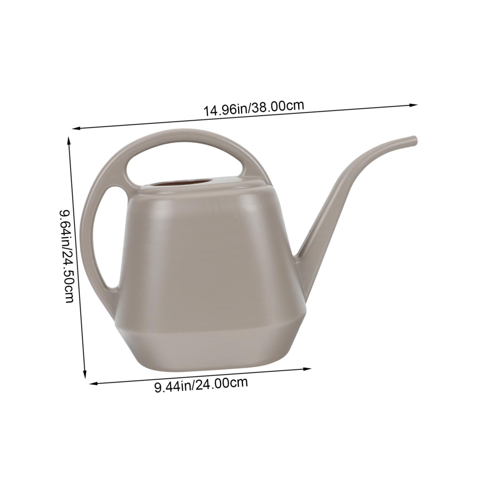 Regadera para Flores de Interior y Exterior Boquilla Larga, Capacidad 4l, Plástico Resistente Color Café para Riego de Plantas y Suculentas