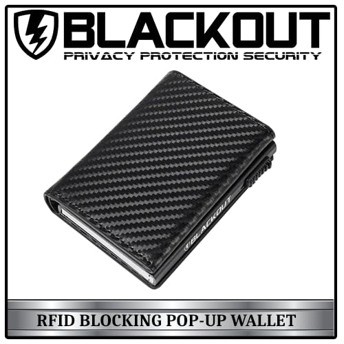 BLACKOUT RFID Blocking Pop Up Wallet Credit Card Holder With Secure Magnetic Closure