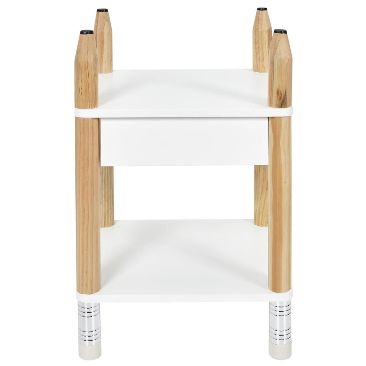 Paris Prix Table de Chevet Enfant Crayon 51cm Blanc & Beige