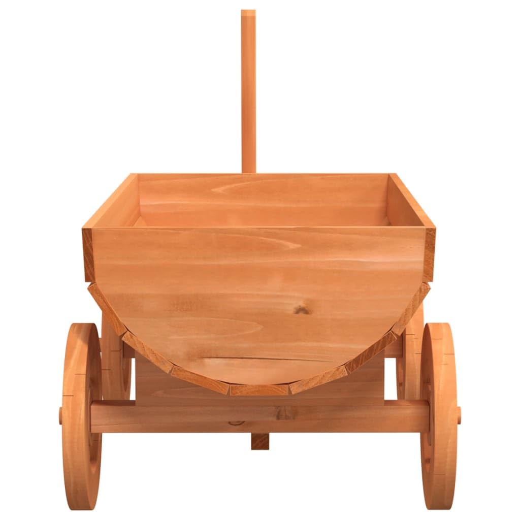 Deko-Wagen aus Tannenholz 70x43x54 cm, Blumenwagen für Garten und Terrasse, Pflanzwagen mit Rädern und Entwässerungsloch, Holzblumenkübel für Außenbereich