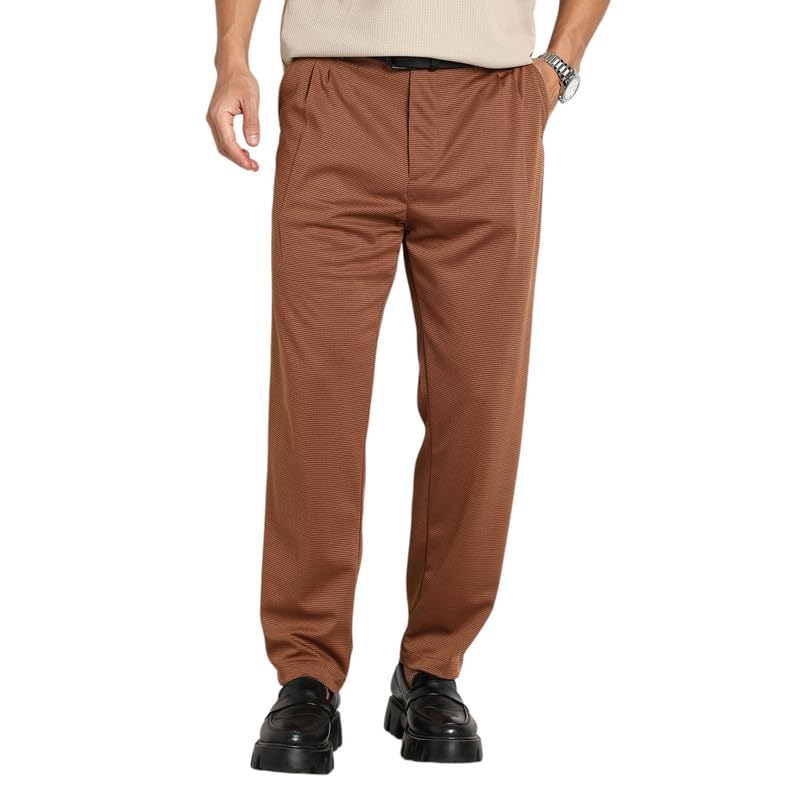 Image of CAHOOT Men's Cargo Trousers for Casual Wear | Mid-Rise | Relaxed Fit | Button Closure | Cargo Pants Crafted with Comfort Fit for Everyday Wear