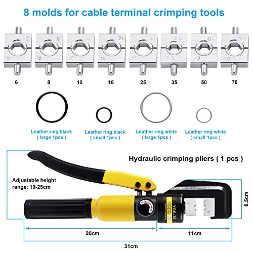 HSEAMALL 8 Tons 9 Dies Crimpatrice Idraulica Press...