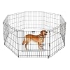 Puppy Playpen Foldable Metal Exercise Enclosure with Eight 24 Inch Panels IndoorOutdoor Fence for Dogs Cats or Small Animals by PETMAKER