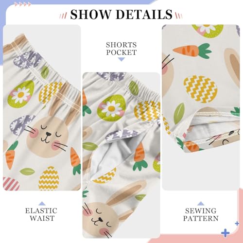 ZZXXB Bunny Carrot Egg Boys Long Pants Soft Trousers Elastic Waist Kids Lounge Bottoms with Pockets S-XL4