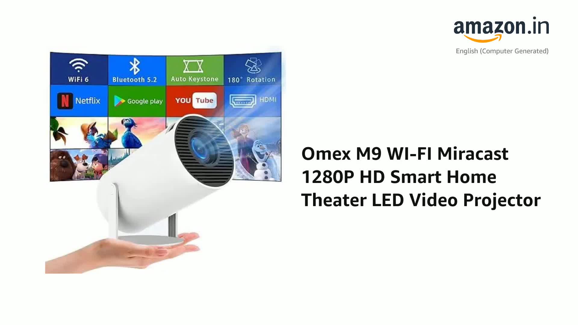 Omex M9 Wi-Fi Miracast 1280P Hd Smart Home Theater Led Video