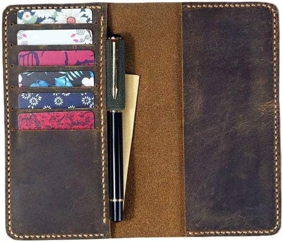 Personalized leather checkbook covers with pen holder custom checkbook wallet holder leather wallet with checkbook holder - L05CBC