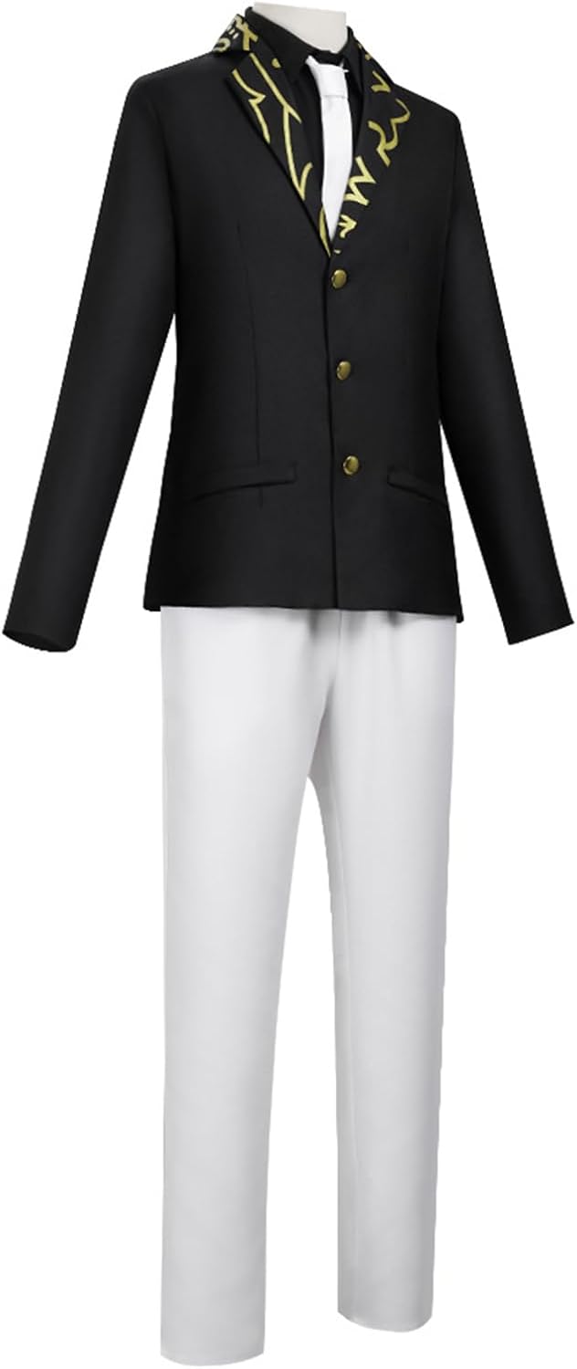 Muzan Costume Male Outfit Jacket White Hat Halloween Full - Image 3