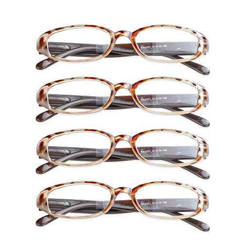 Image of VisionGlobal 1 Pairs /4 Pairs Reading Glasses with Spring Hinge, Blue Light Blocking Glasses for Women /Men