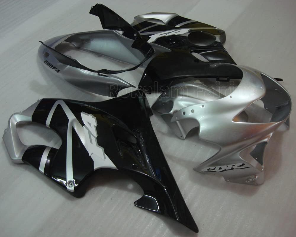 Motorcycle Accessorie For CBR600 F4 1999 2000 Body Kit 99 00 CBR 600 Black Silver ABS Motorbike Fairing (Injection molding)