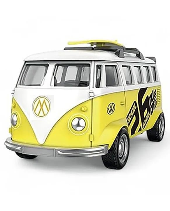 Image of Magicwand 1:36 Scale Die-Cast Metal Bus Van【Pack of 1】 with Openable Doors,Pull Back Action【Multi-Colored】