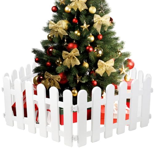 Kichvoe 5 Stück Mini-Kunststoffzaun Feengartenzaun Dekorativer Lattenzaun Für Weihnachtsbaum Hochzeitsfeier Dekoration Weiß 50 X 30 cm