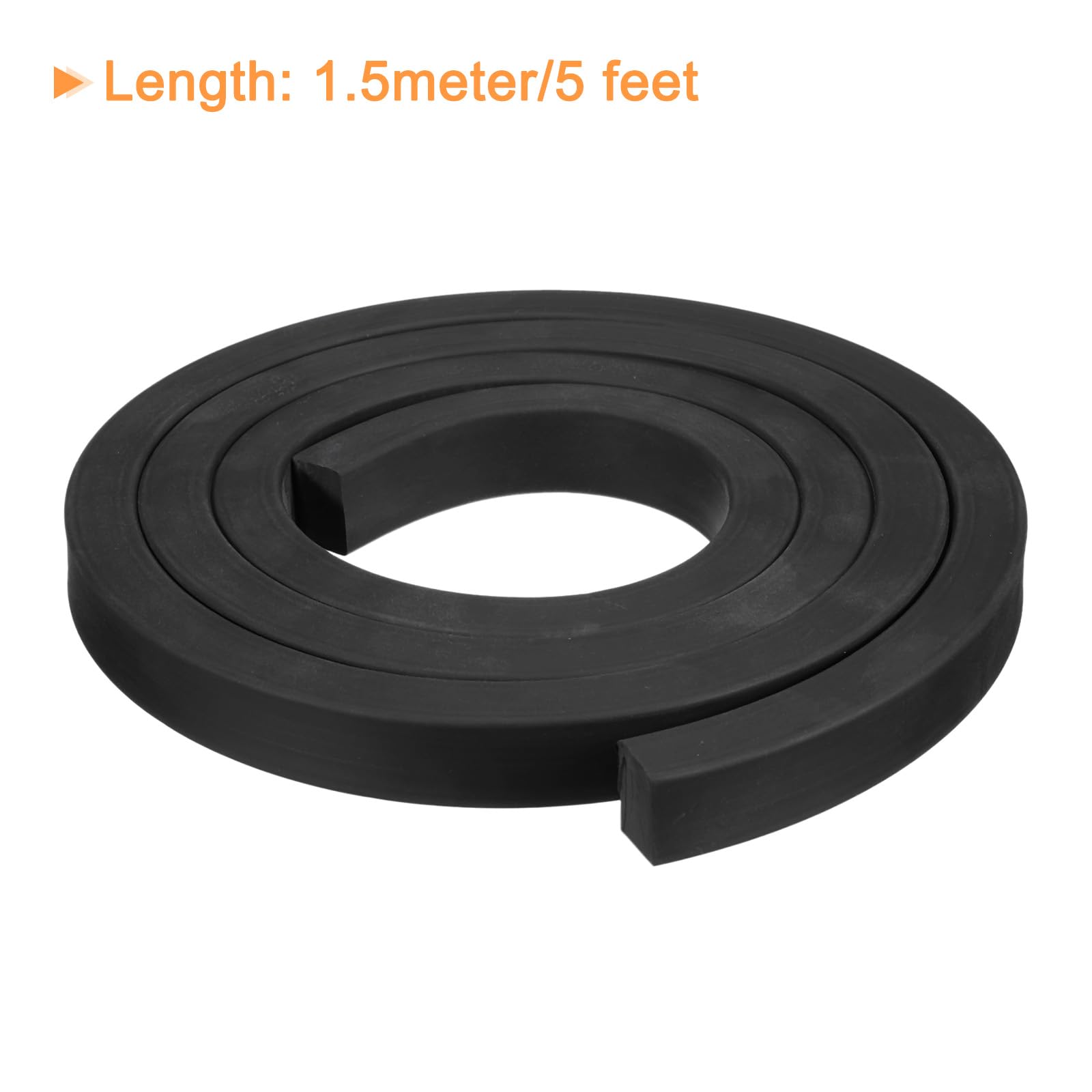 sourcing map Rollos de lámina de goma de neopreno de 20 mm de ancho x 15 mm de alto x 1,5 m de largo, tira de sellado de goma sólida para juntas de bricolaje, manualidades, almohadillas, sellos,