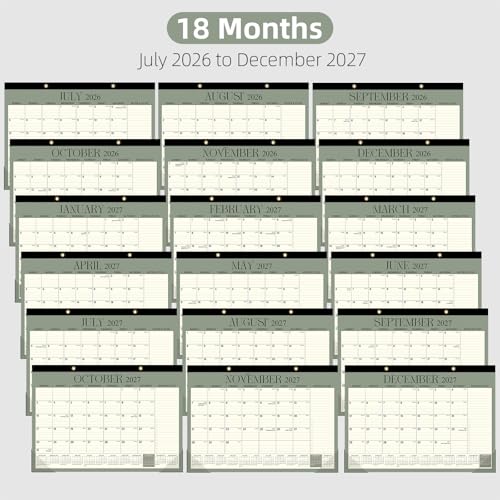 Image of Tcamp Desk Calendar 2026-2027, Large Desktop /Wall Monthly Calendar