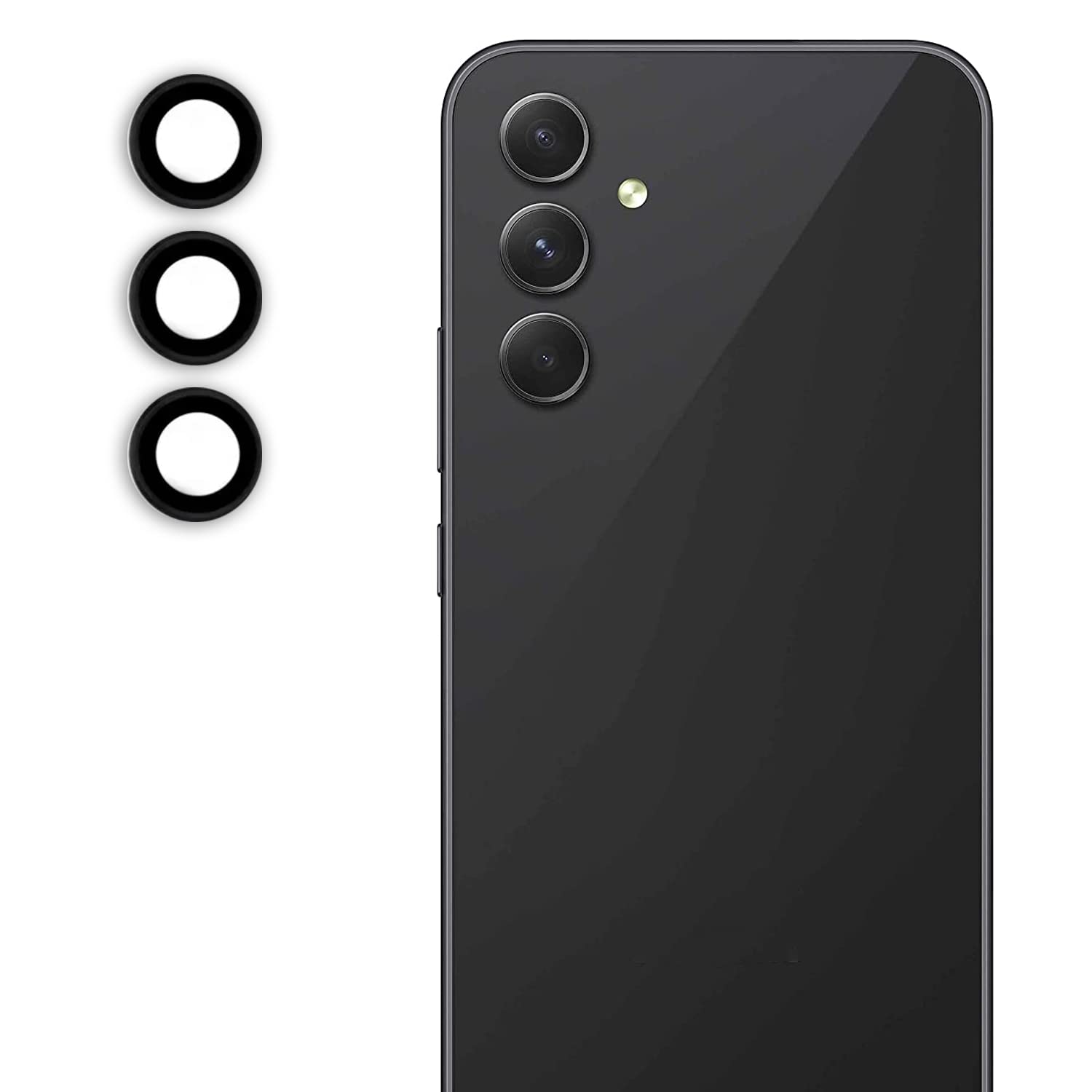 Oncraves Glass Camera Ring Lens Protector For Samsung Galaxy A54 5G | 9H Hardness, Full Coverage Camera Metal Ring Ultra-Thin/Clear - Black (B0C3B5QXZP) Amazon Price History, Amazon Price Tracker