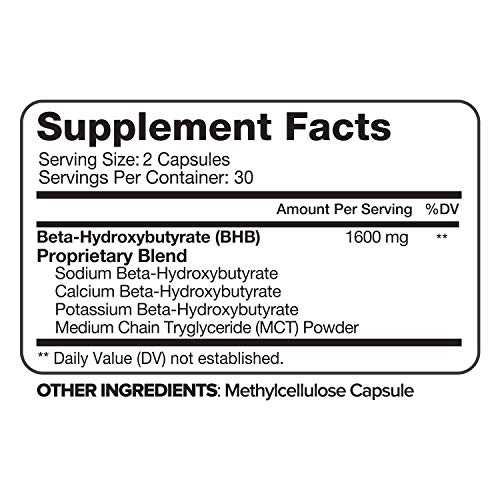Nutrivein Keto Diet Pills 1600mg - Advanced Ketogenic Diet Supplement - BHB Salts Exogenous Ketones Capsules - Effective Ketosis Best Keto Diet, Mental Focus and Energy, 60 Capsules - Thumbnail 3