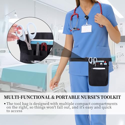 Gürteltasche Krankenschwester, Pflege zubehör Tasche, Multifunktionale Gürteltasche Arbeit Krankenschwester Tasche, Hüfttasche mit Verstellbarem für Damen Herren(Grau)
