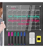 Dry Erase Board Magnetic Calendar for Fridge – SORFHOUR Fridge Magnetic Calendar Board 17' x 12' ...