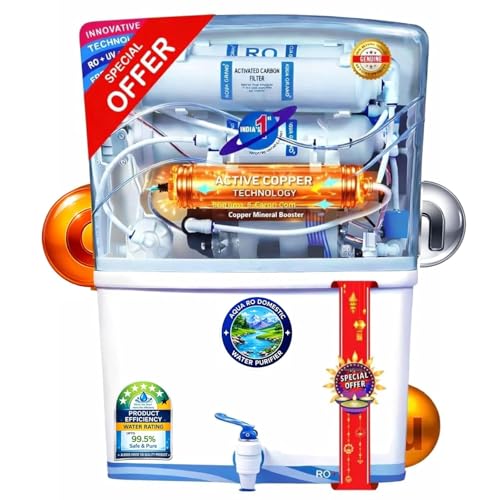 Image of Aqua X Pure Elite Grand Plus RO Water Purifier for Home | RO+UV+UF | Copper & Zinc Booster | 12L Storage | 20 LPH | High TDS |1 Year Warranty(GRAND PLUS*).