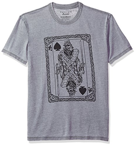 Lucky Brand Men's Poker King Graphic TEE, Gargoyle, S