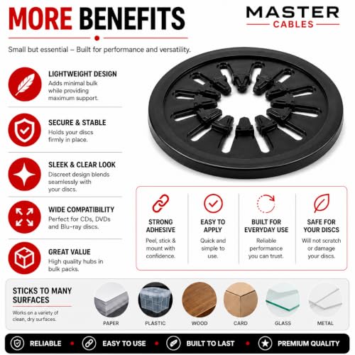 Centro de CD negro autoadhesivo para solucionar la pérdida de discos 4