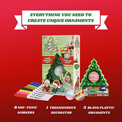 The Treemendous Christmas Tree Ornament Decorating Kit - Includes Christmas Tree Diy Ornament Decorating Spinner Arts And Crafts Kit And 8 Colorful Quick Drying Markers #TOP1