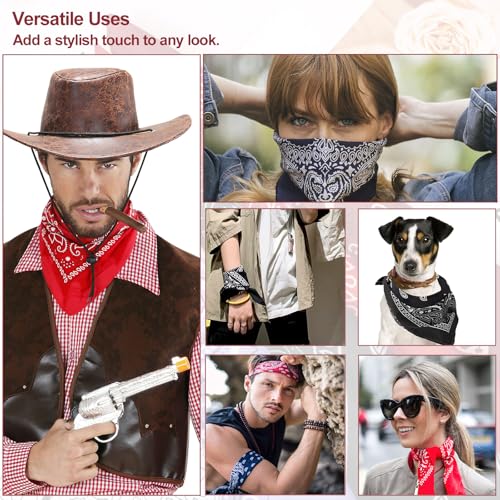 Vinuwu 12 Stück Bandana Herren Damen, Paisley 55x55cm Kopftuch Halstuch Sommer, Polyester Kopftücher Haartuch Nickitücher Motorrad Halstücher Tuch Cap Headwear Cowboy Festival Accessoires